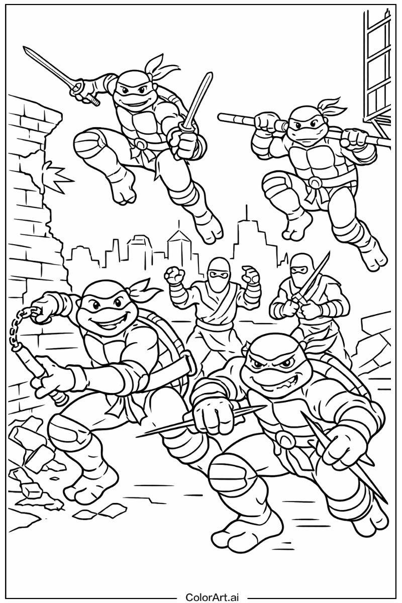 Action Teenage mutant ninja turtles Scene 2