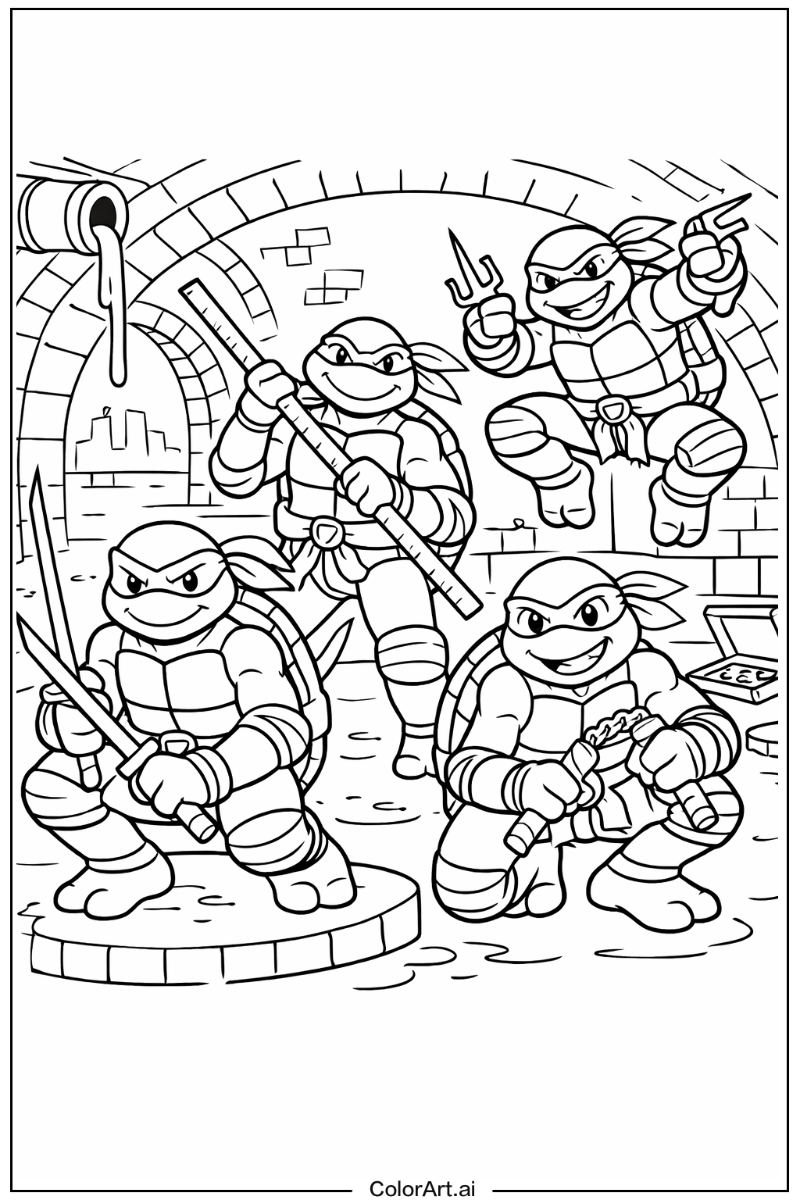 Teenage mutant ninja turtles with Cartoon Theme 2