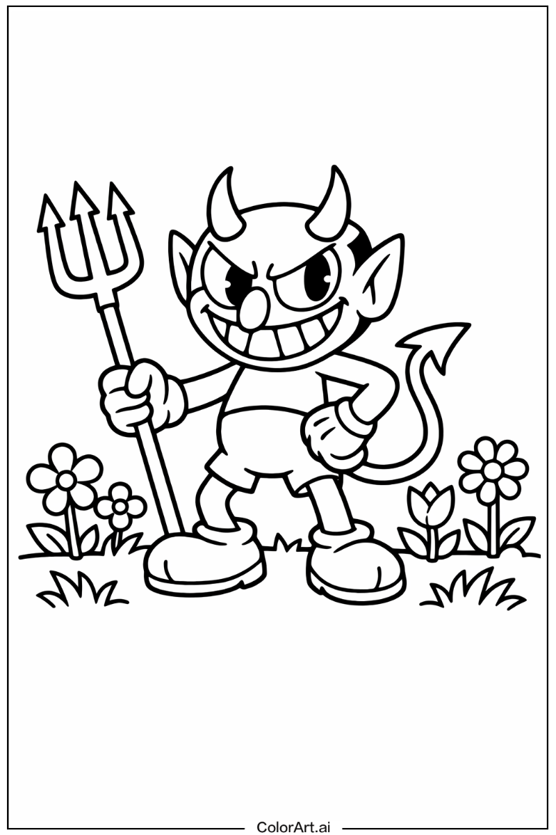 the devil cuphead in a Garden 2