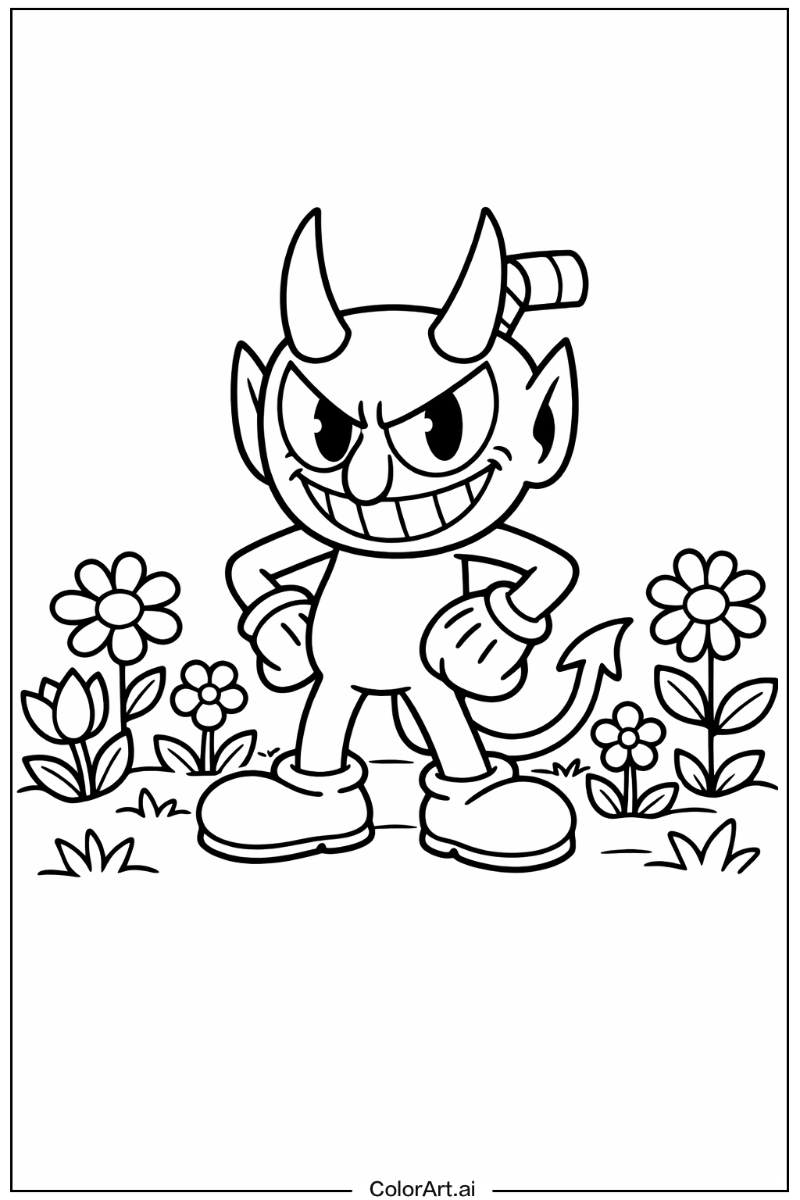 the devil cuphead in a Garden 3