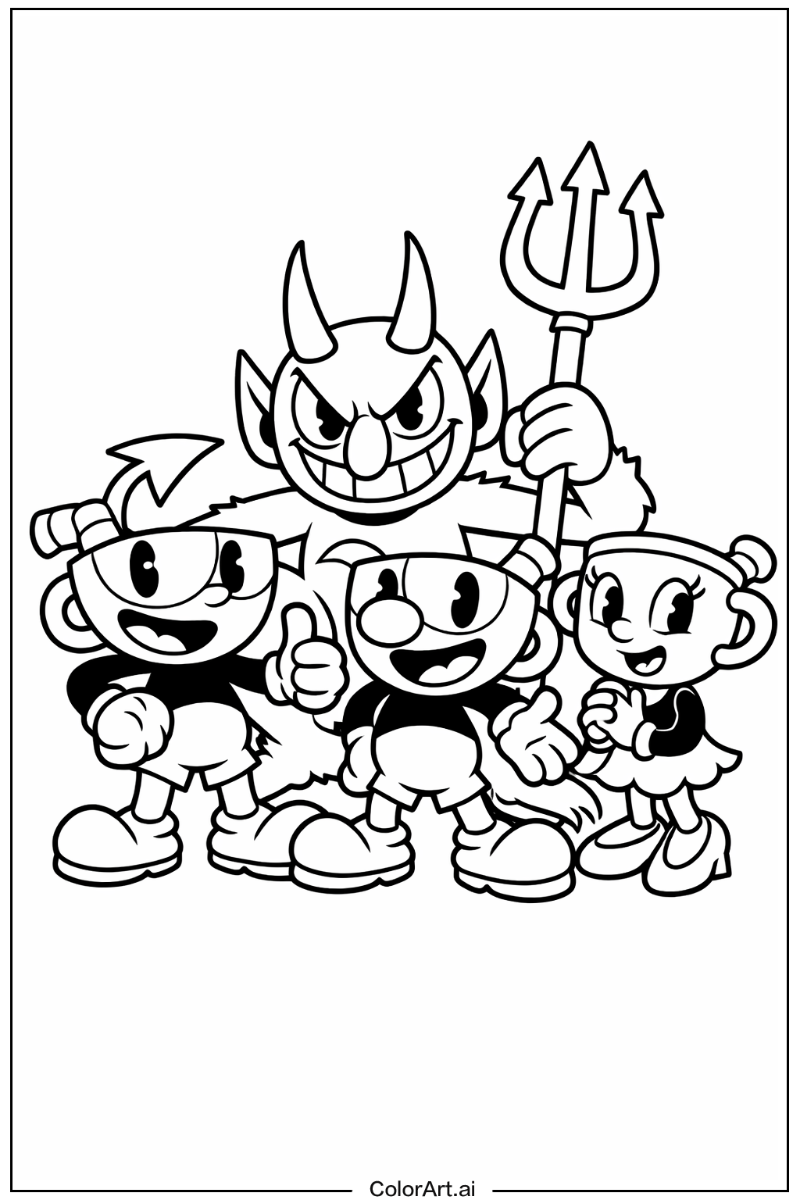 the devil cuphead with Friends 3