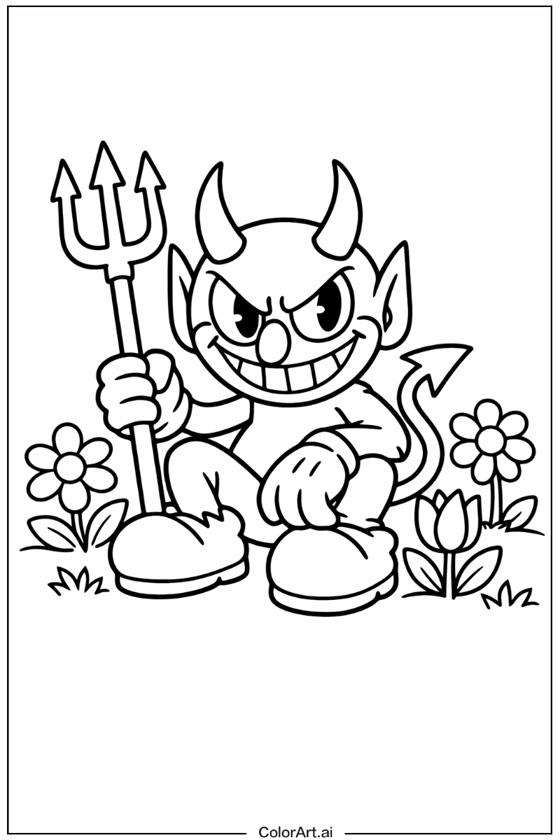 the devil cuphead in a Garden 4