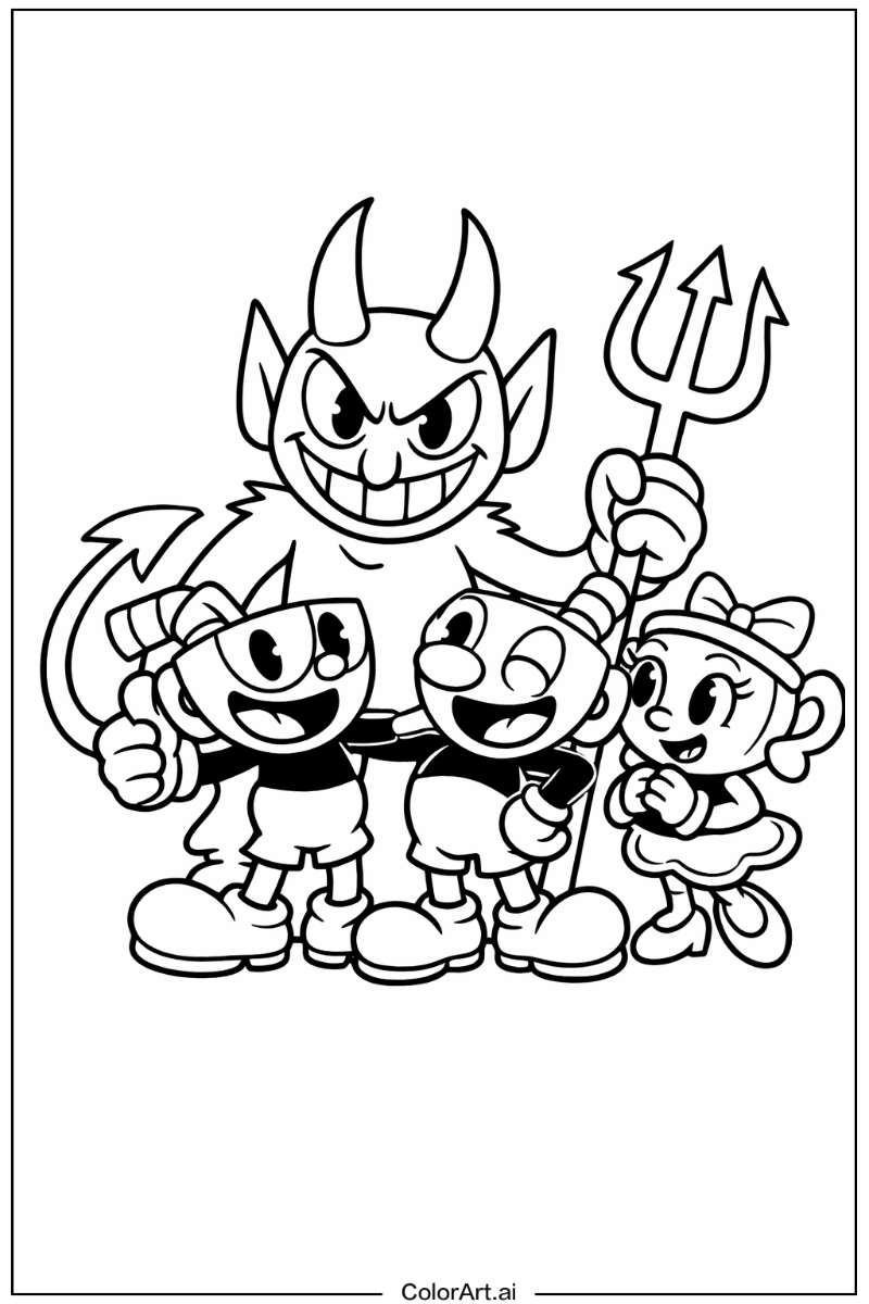 the devil cuphead with Friends 4