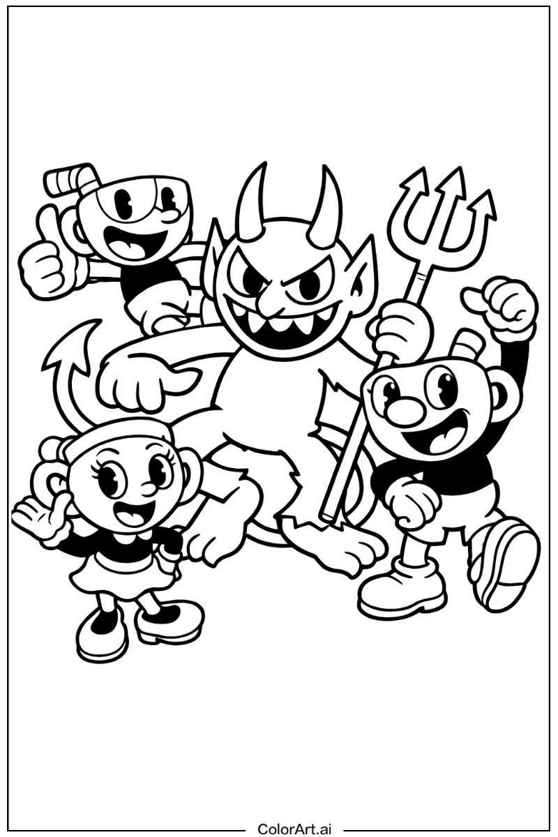 the devil cuphead with Friends 1