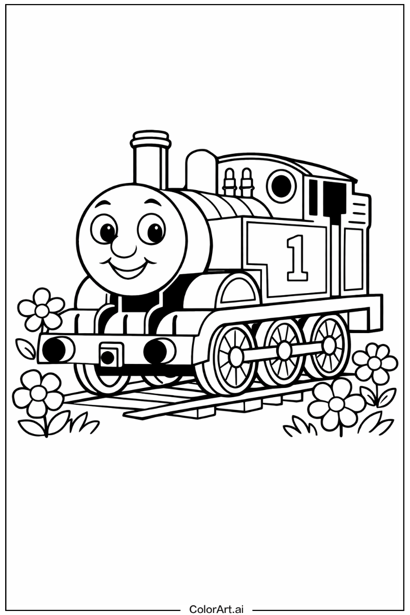 Thomas the train with Flowers 2