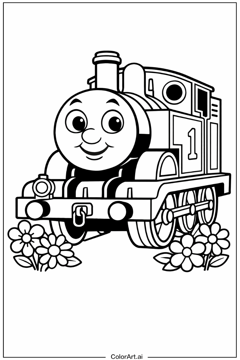 Thomas the train with Flowers 3
