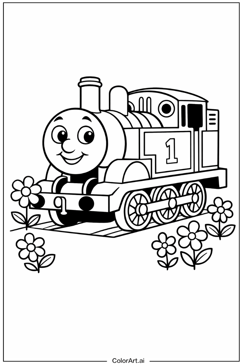 Thomas the train with Flowers 5