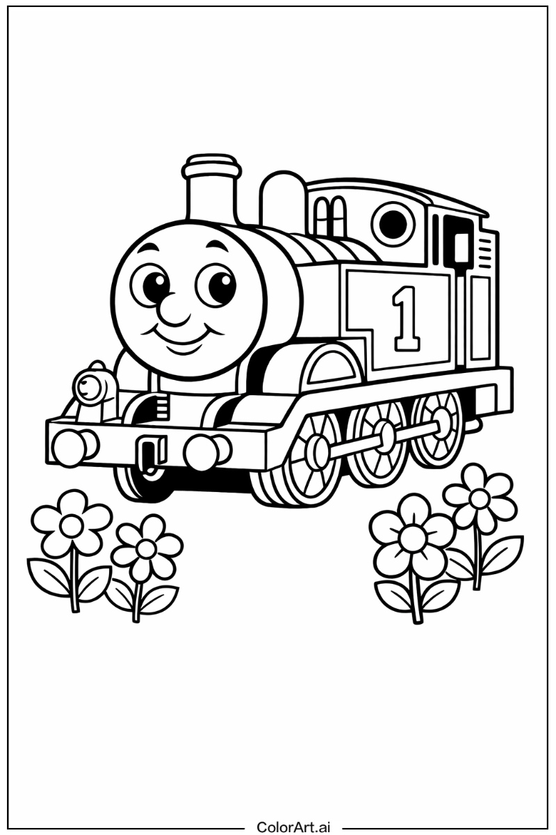 Thomas the train with Flowers 6