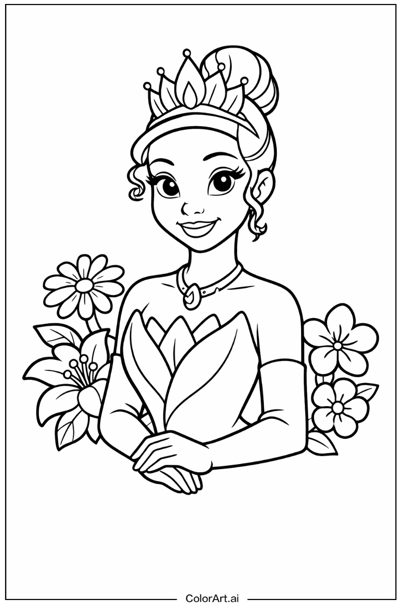 Tiana the princess with Flowers 2