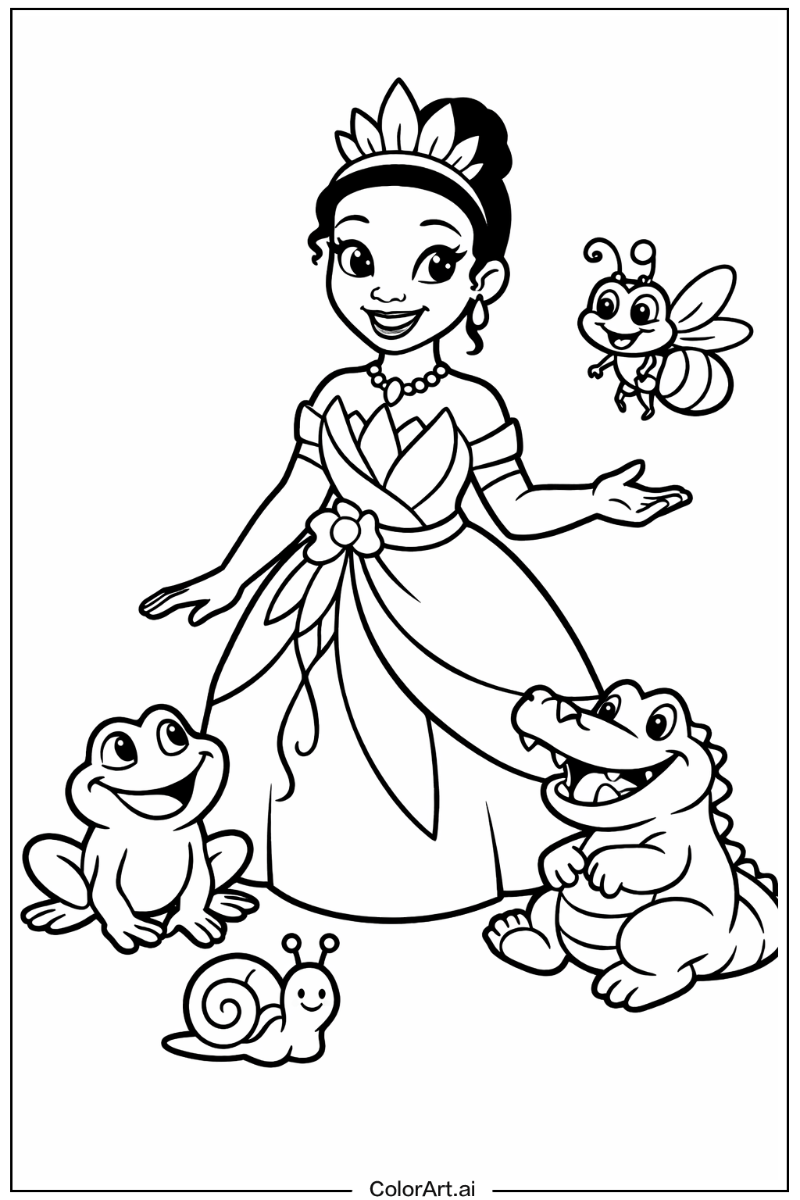 Tiana the princess with Friends 4