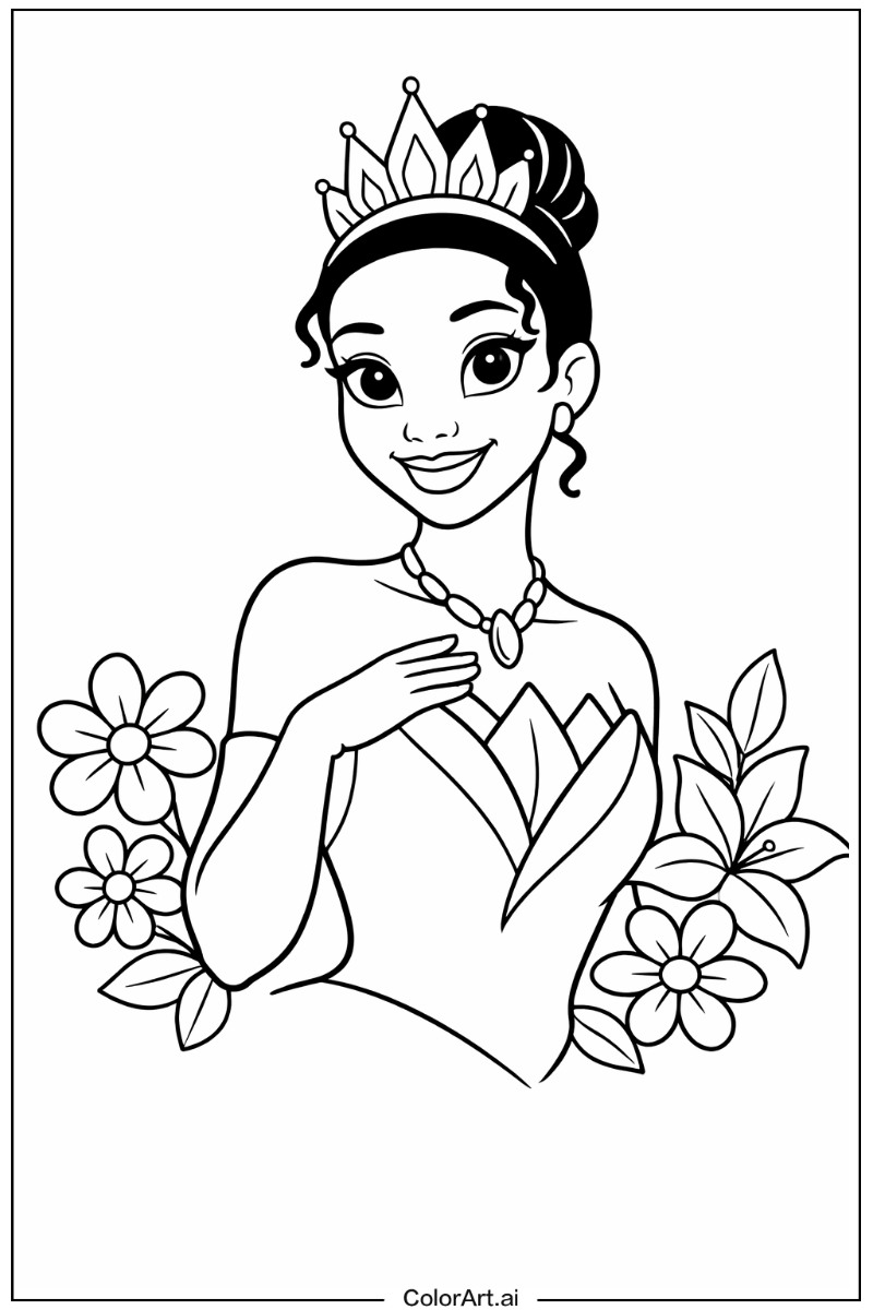 Tiana the princess with Flowers 4