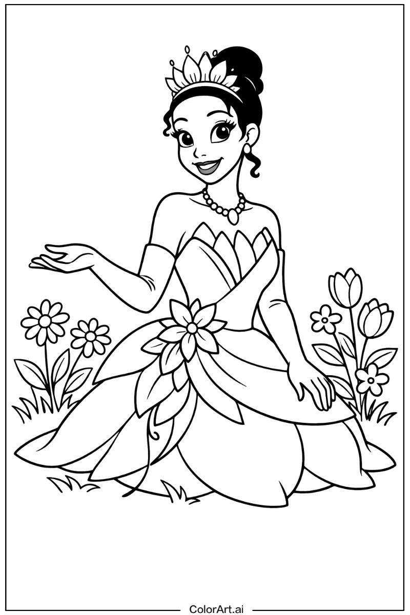 Tiana the princess in a Garden 5