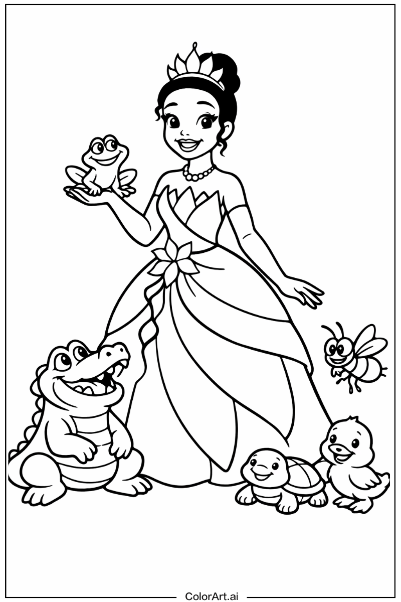 Tiana the princess with Friends 5