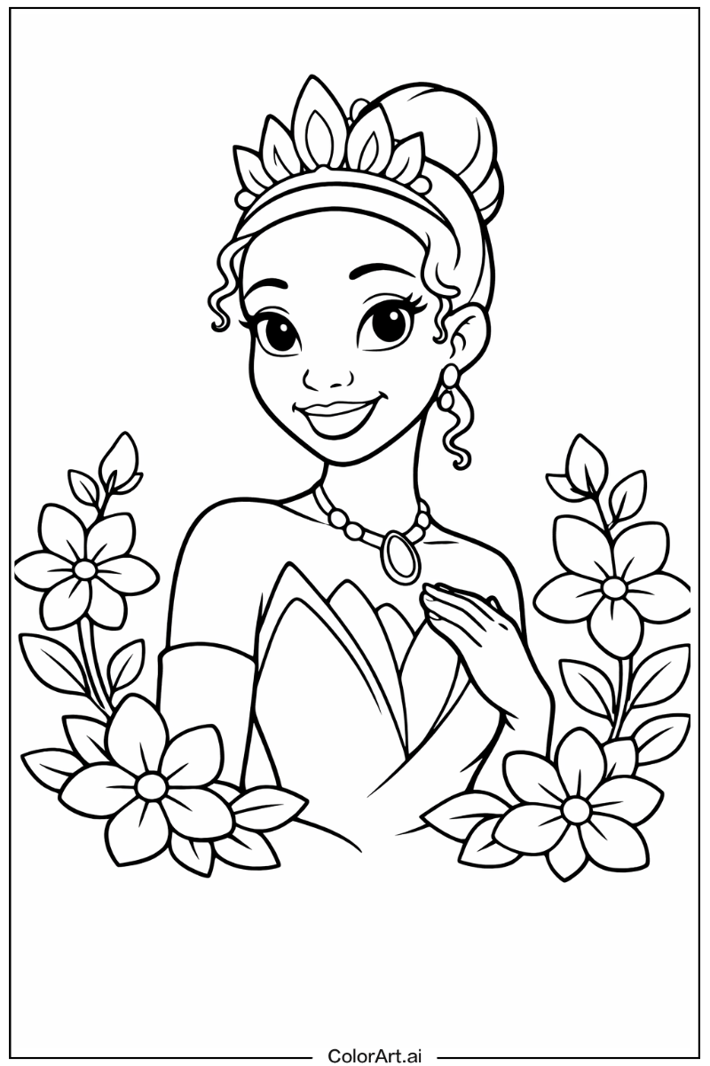 Tiana the princess with Flowers 5