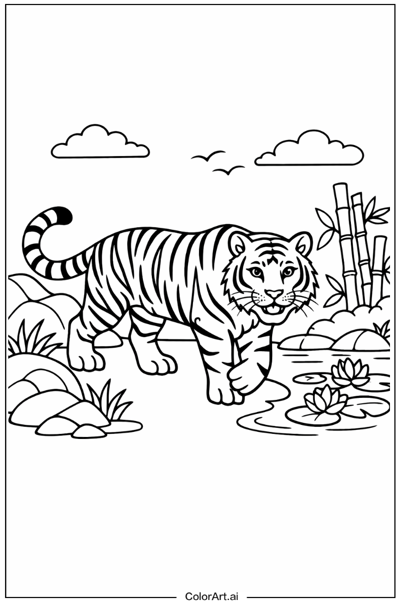 Golden tiger Tiger Scene