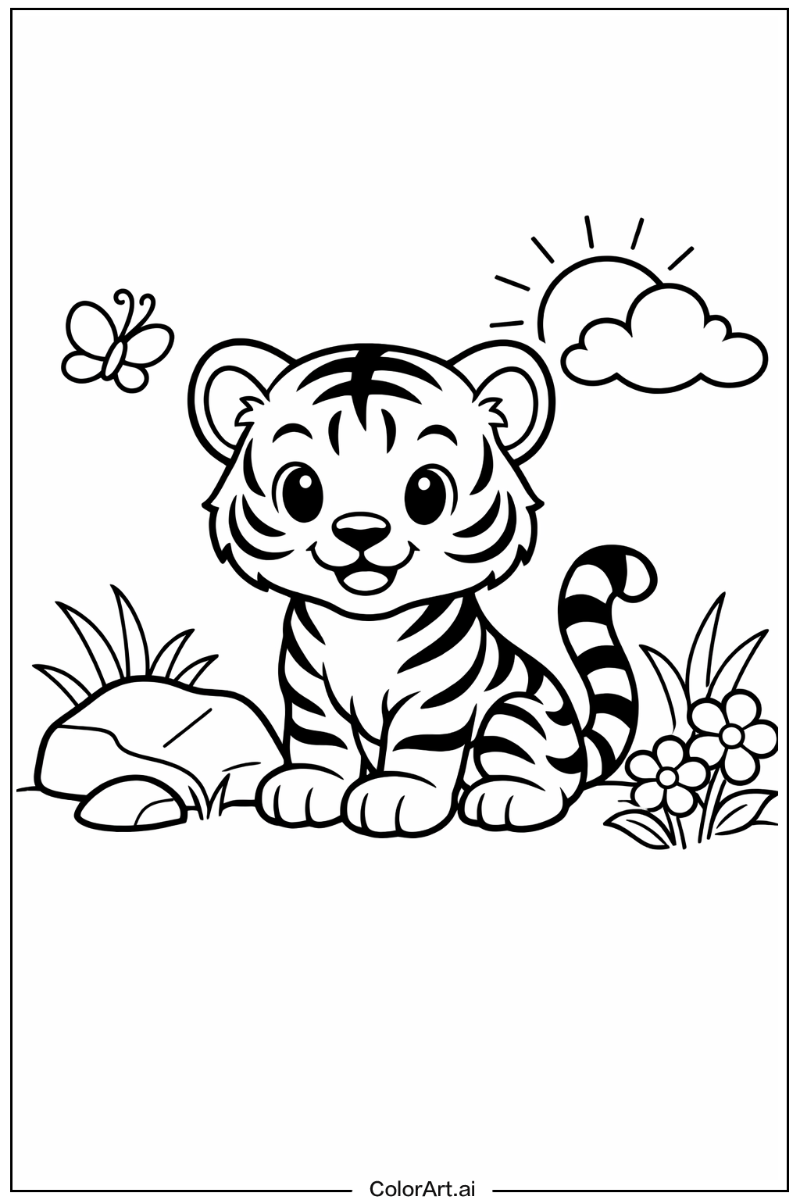 Tiger with Tiger cub Theme