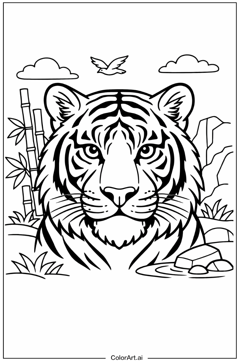 Tiger face Tiger Scene