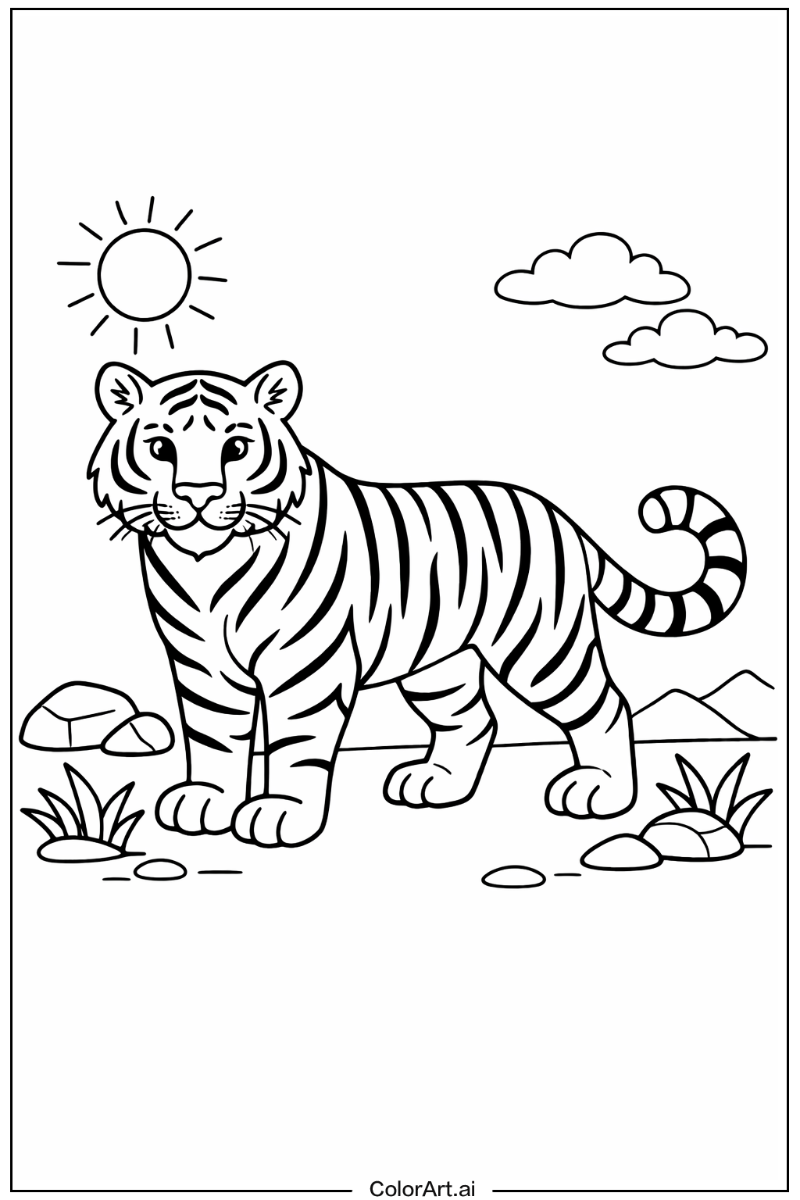 Tiger with Tiger stripes Theme