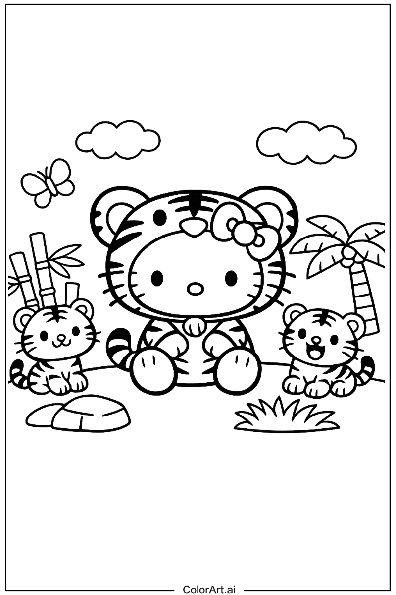 Hello kitty tiger costume Tiger Scene