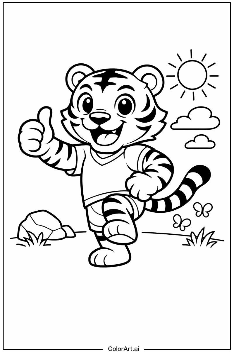 Tiger with Tiger mascot Theme