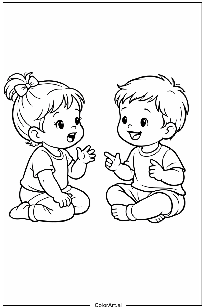 Toddler talking Toddler Scene