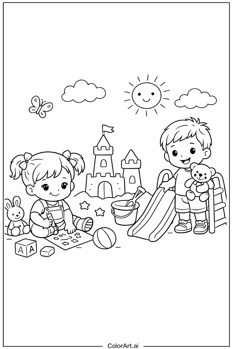 Toddler drawing Toddler Scene