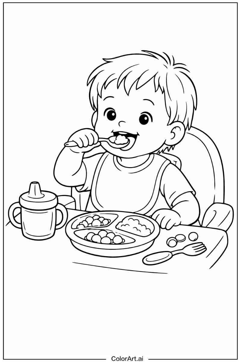 Toddler with Toddler eating Theme 2