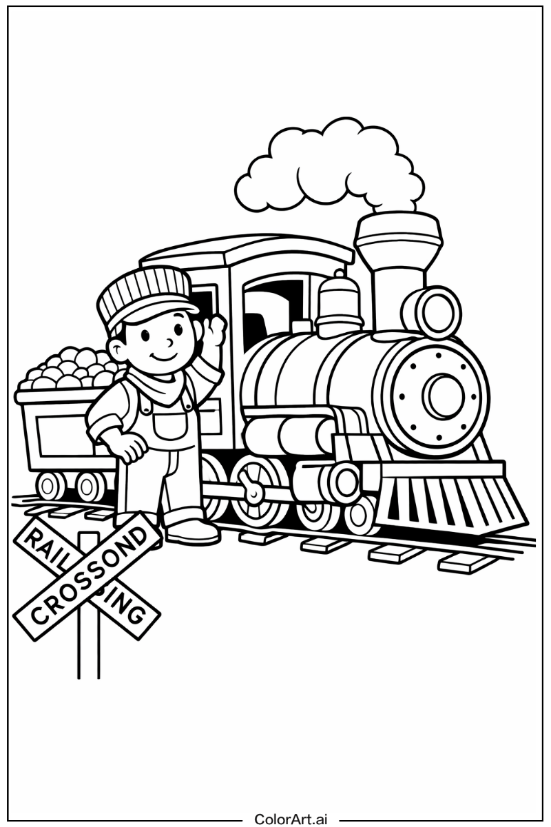 Train engineer Train Scene