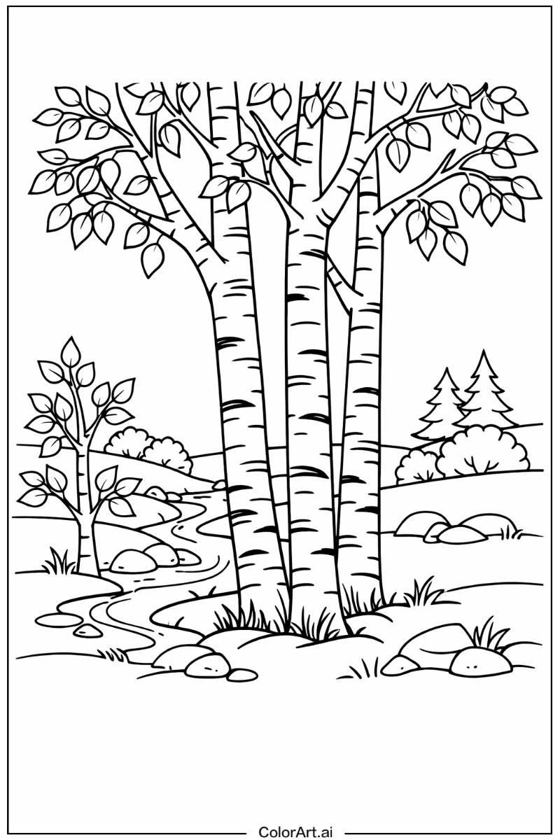 Tree with Birch tree Theme