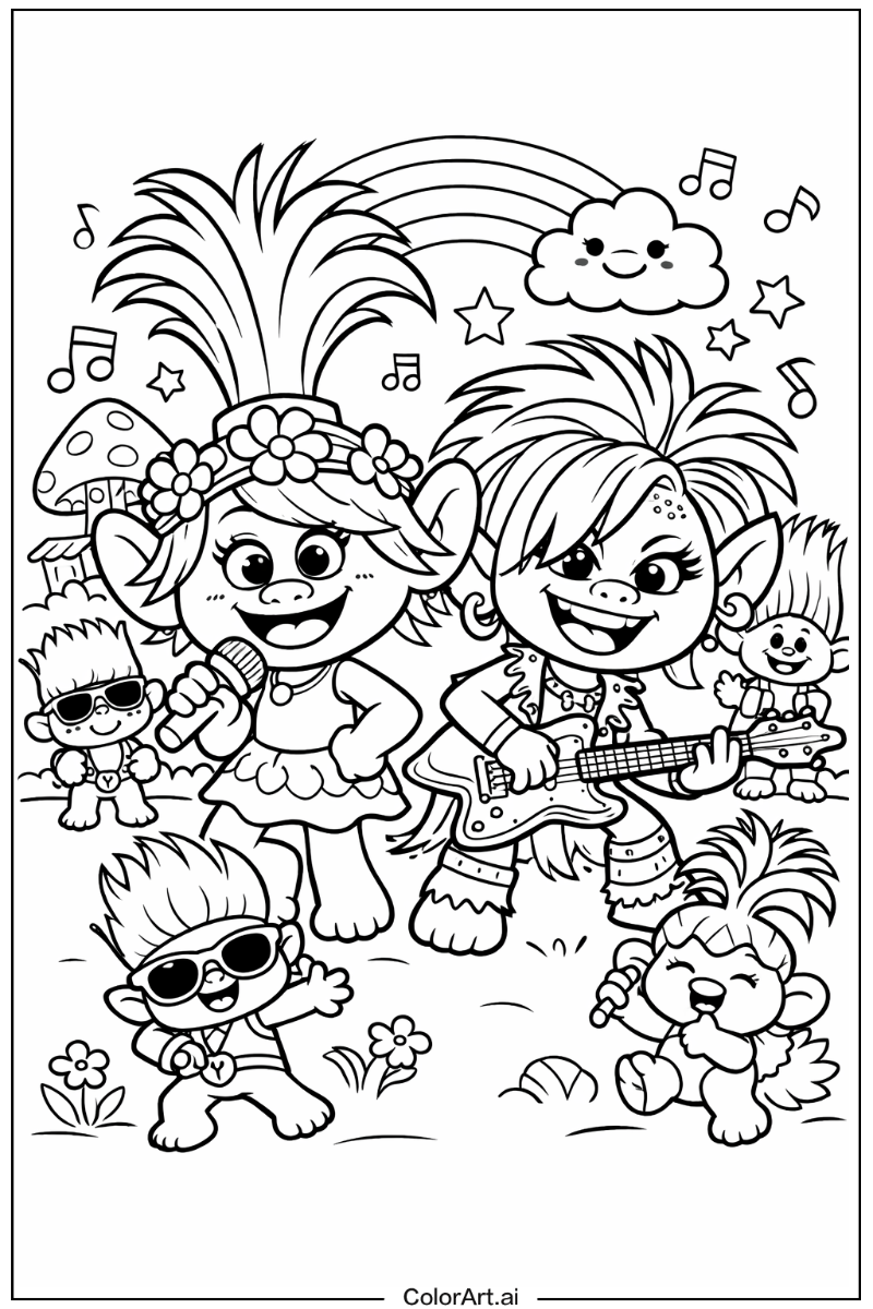 Trolls with Viva trolls Theme