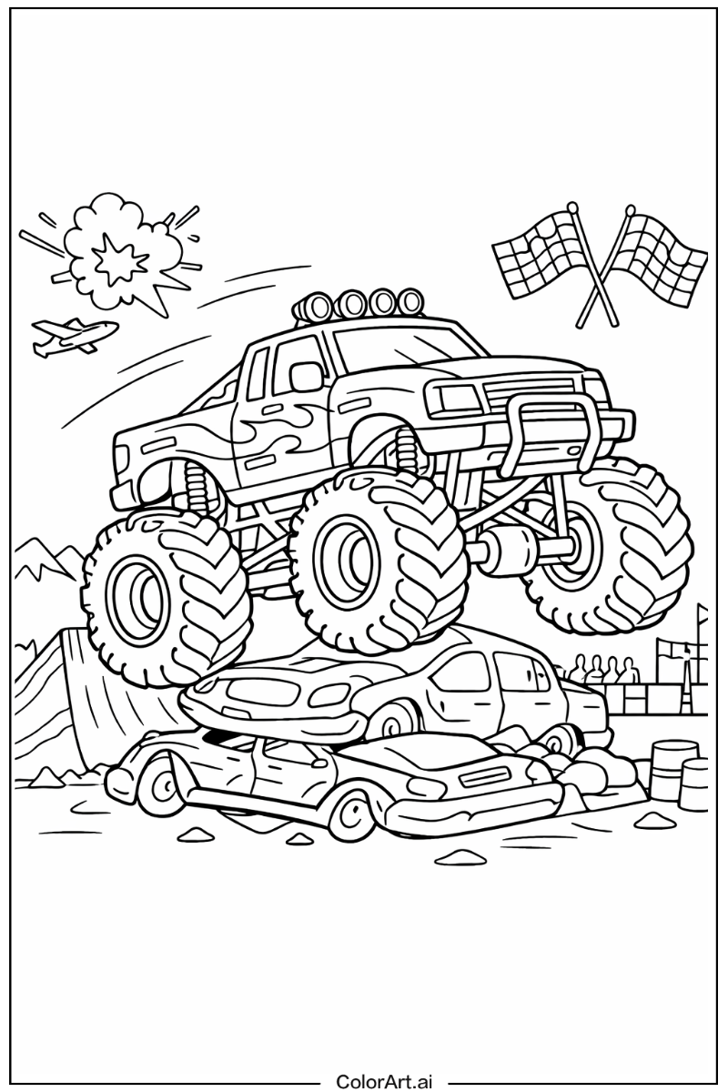 Truck with Monster truck Theme 2