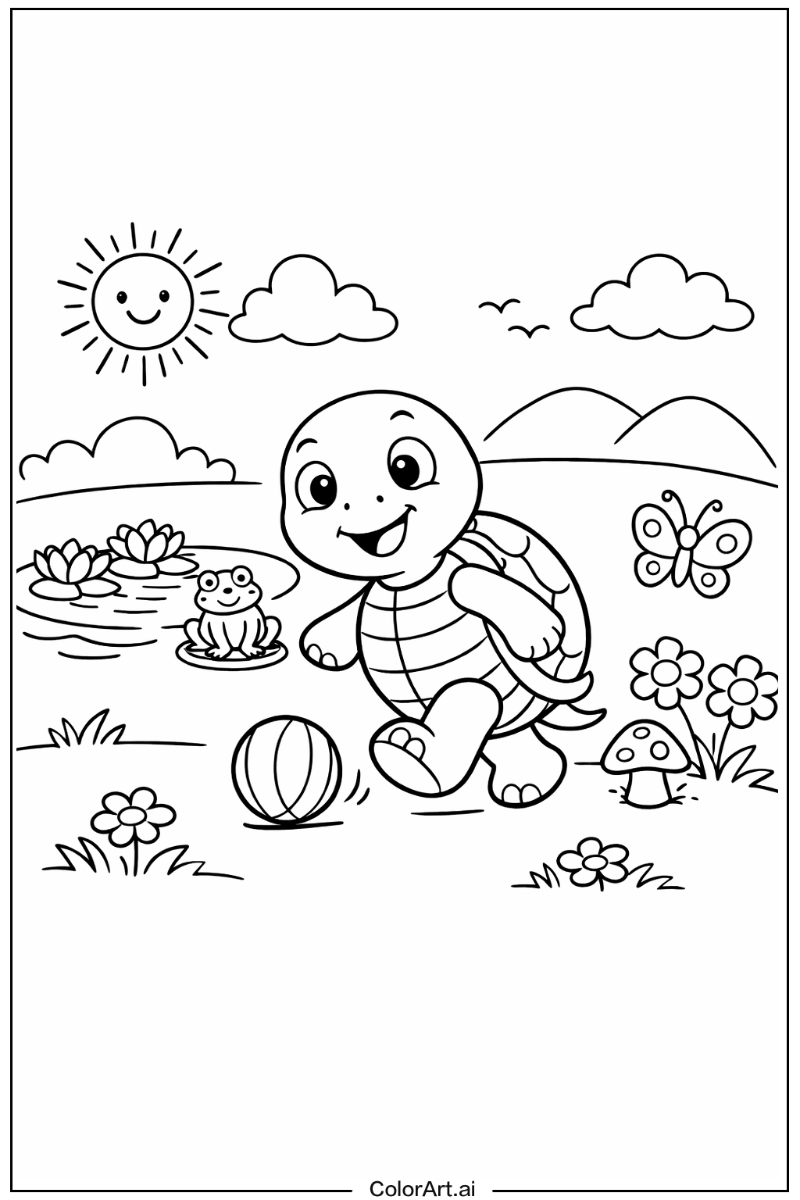 Turtle Playing Outside 2