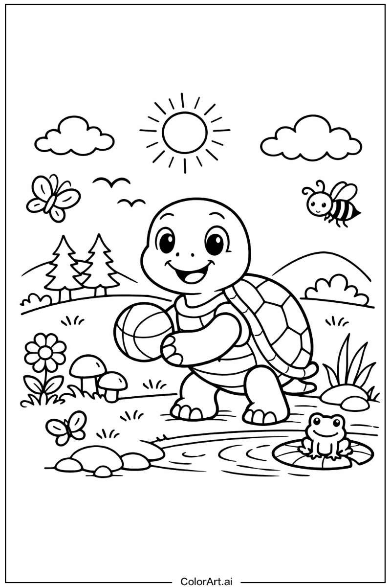 Turtle Playing Outside 3