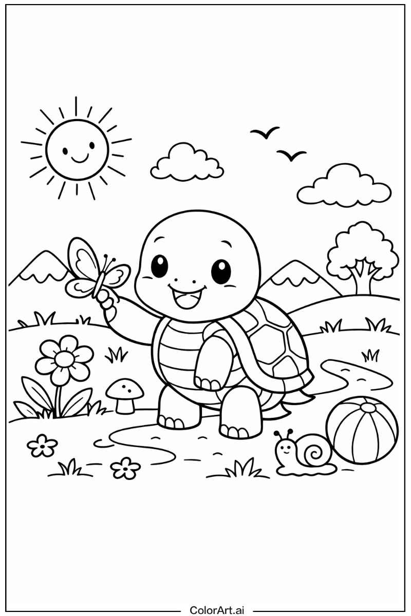 Turtle Playing Outside 5