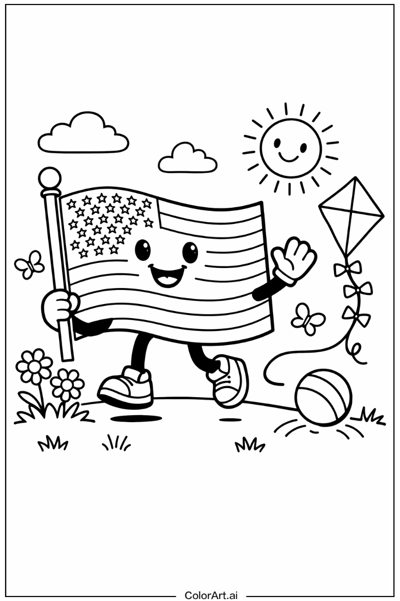 united states flag Playing Outside 2