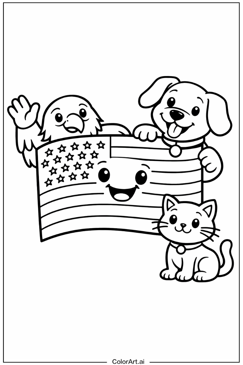 united states flag with Friends 2