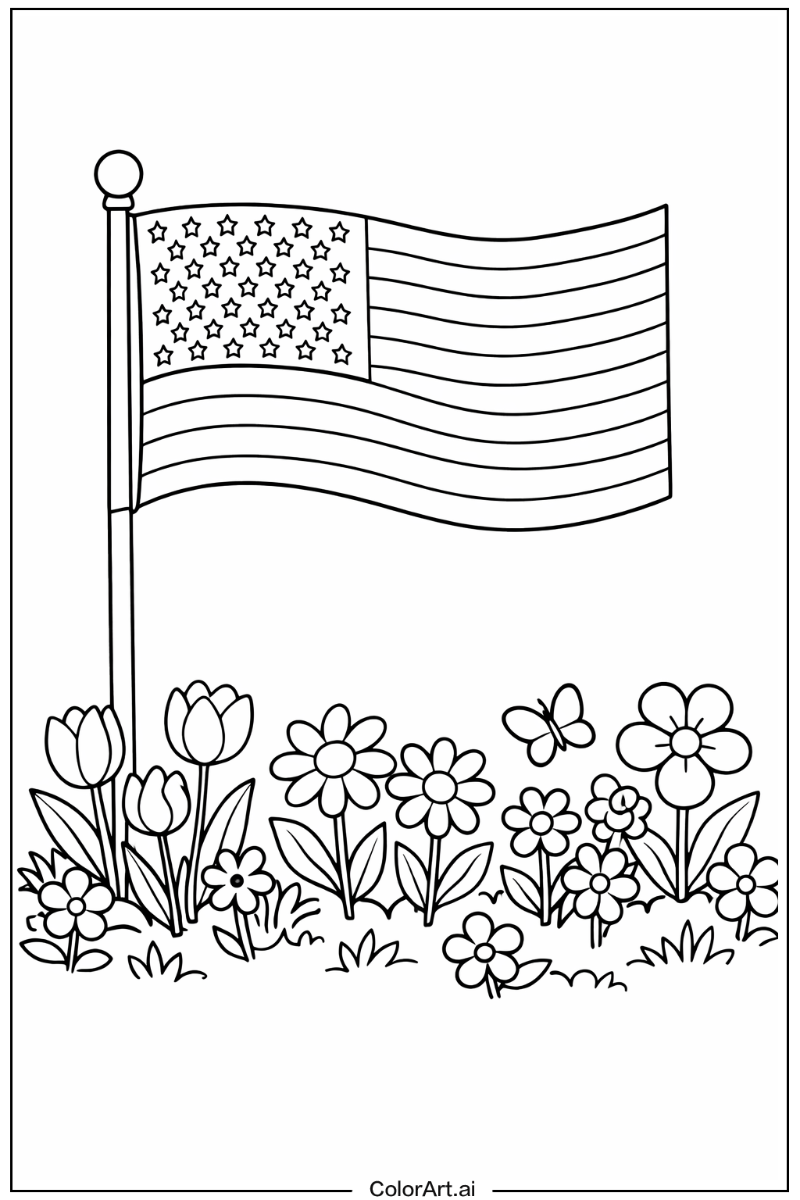 united states flag in a Garden 3