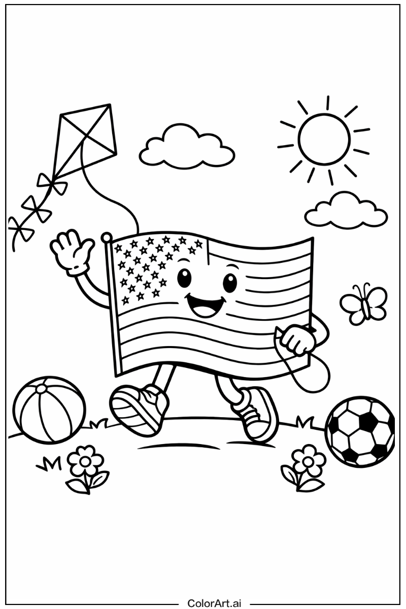 united states flag Playing Outside 4