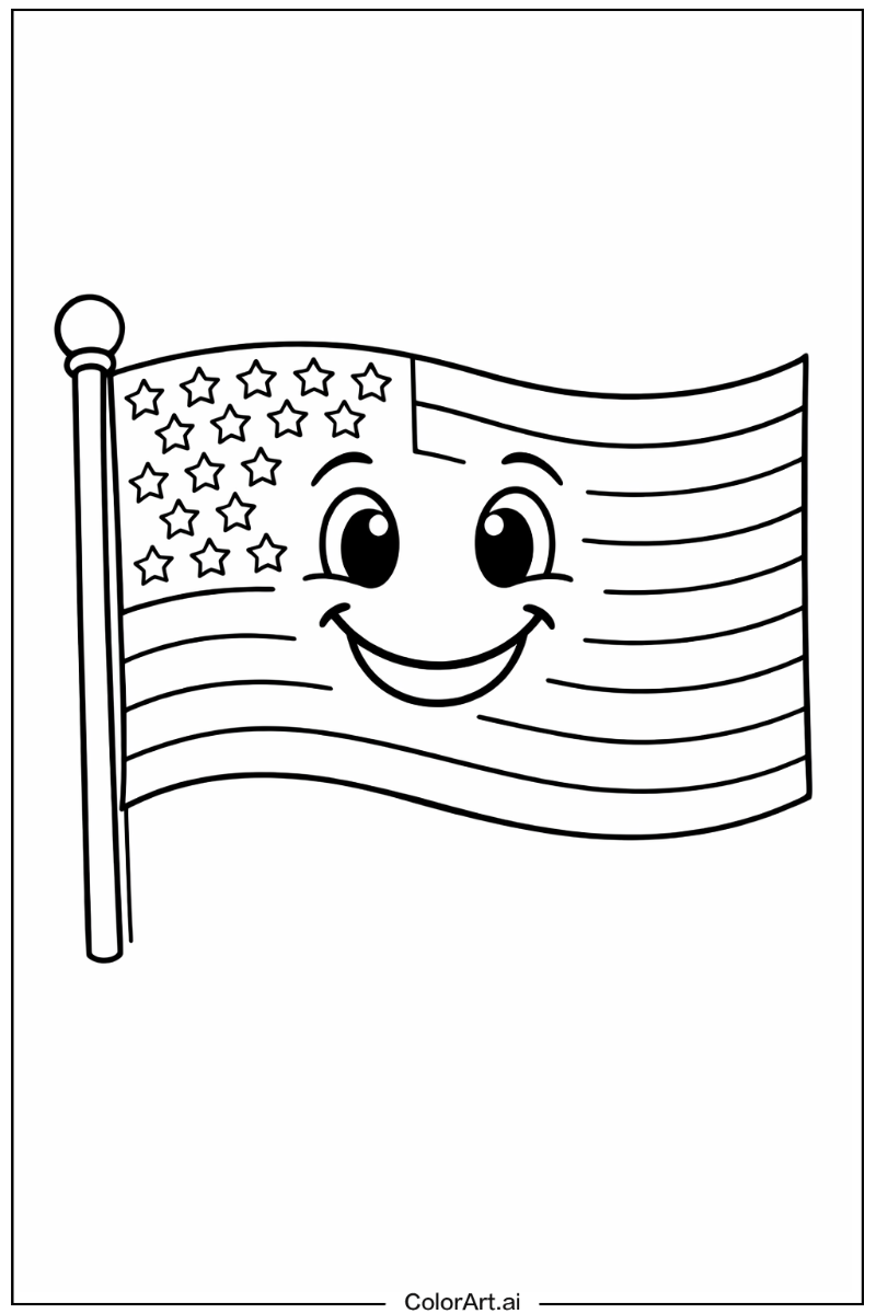 Smiling united states flag 4