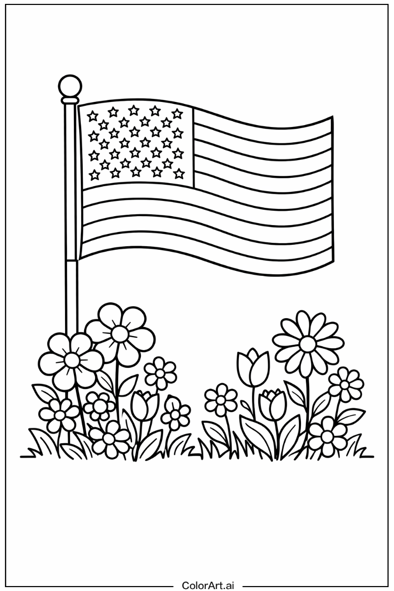 united states flag in a Garden 5