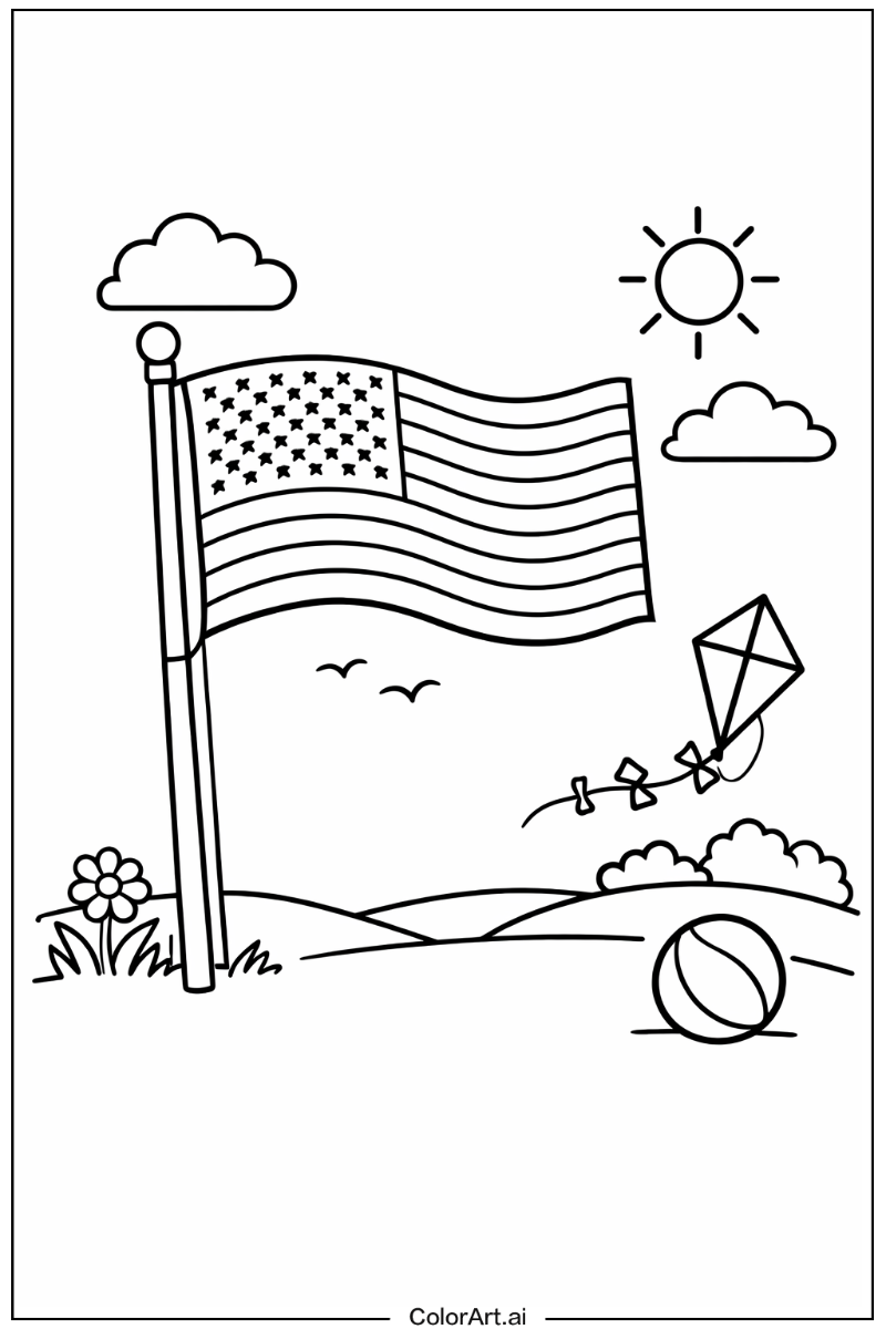 united states flag Playing Outside 5