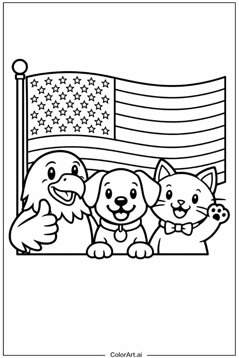 united states flag with Friends 1