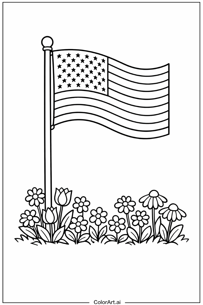 USA flag in a Garden 2