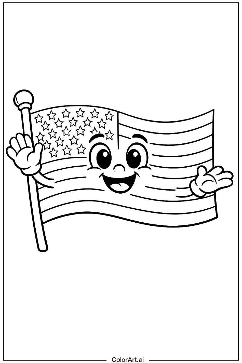 Happy USA flag 2