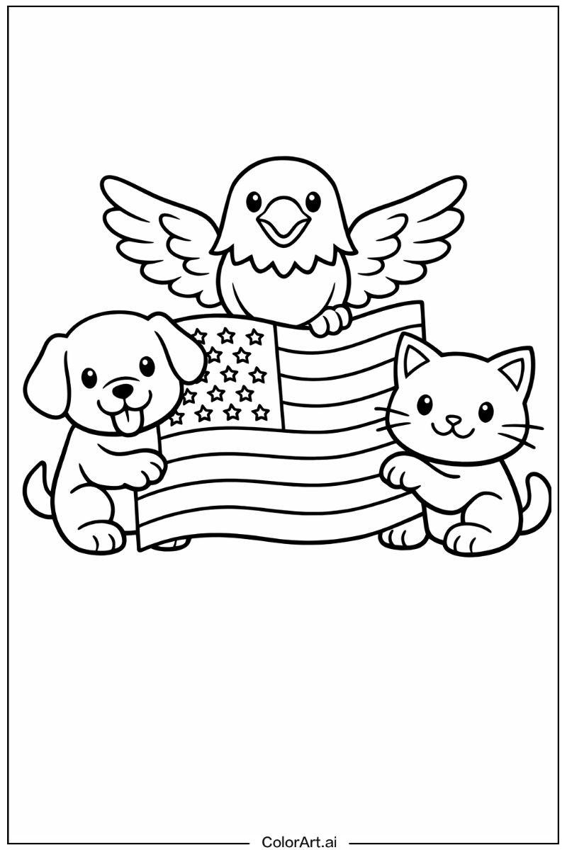 USA flag with Friends 2