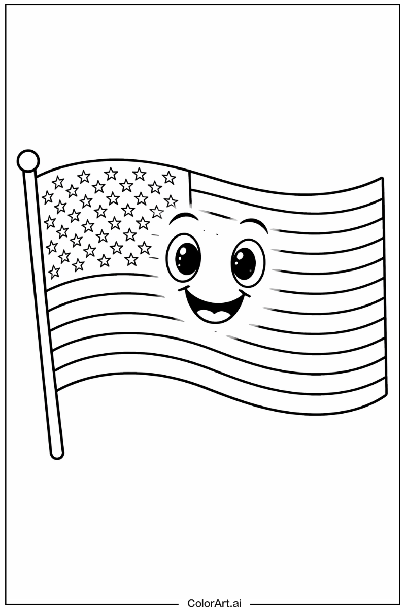 Smiling USA flag 2