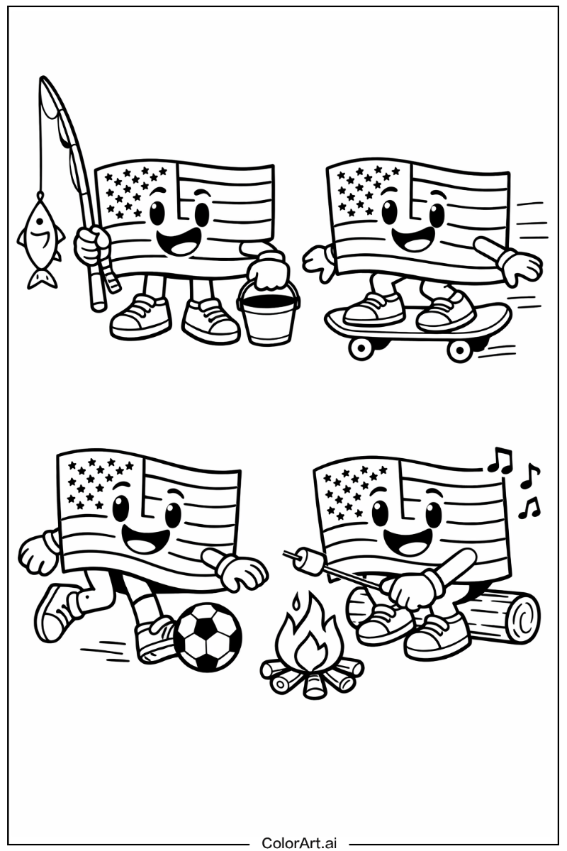 USA flag Having Fun 2