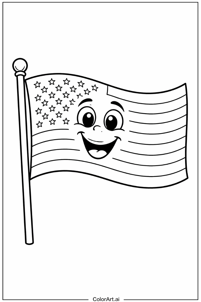 Smiling USA flag 3