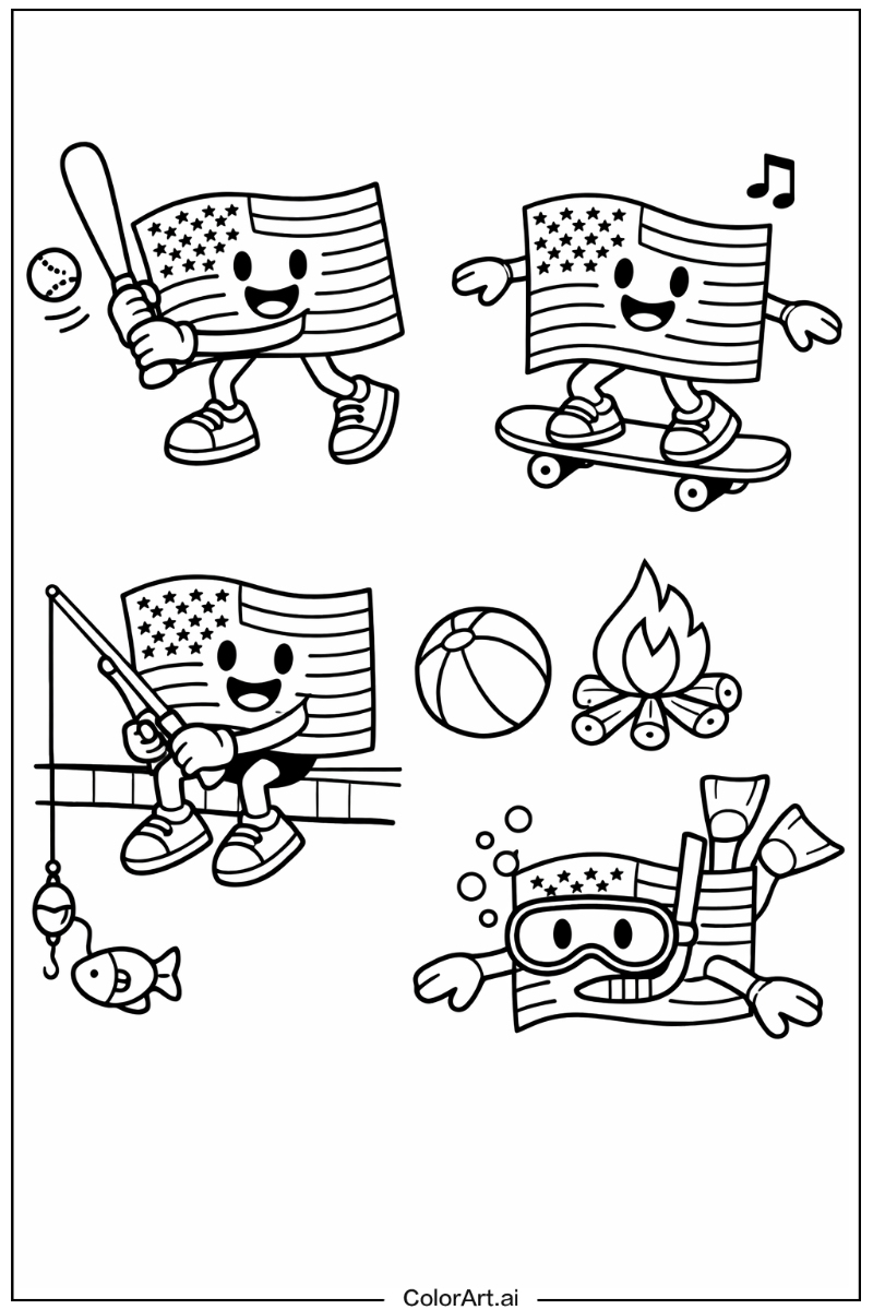 USA flag Having Fun 3