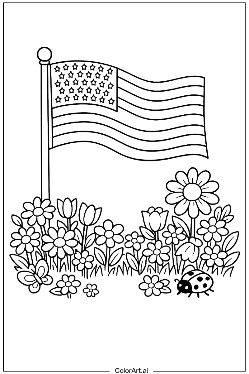 USA flag in a Garden 4